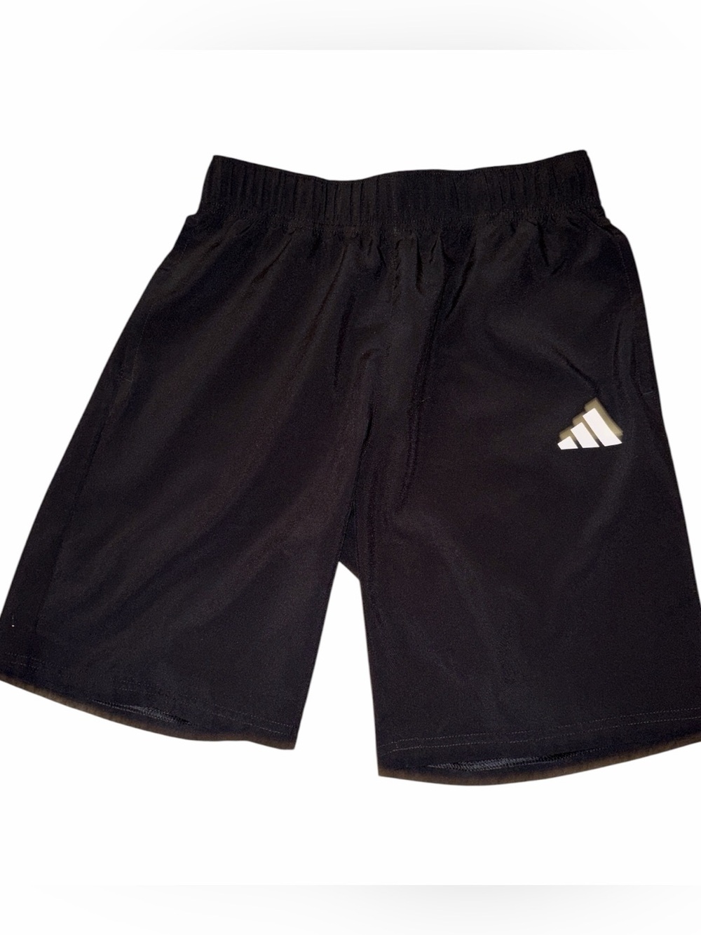 Adidas Size Large Youth Black Athletic Shorts with White Logo